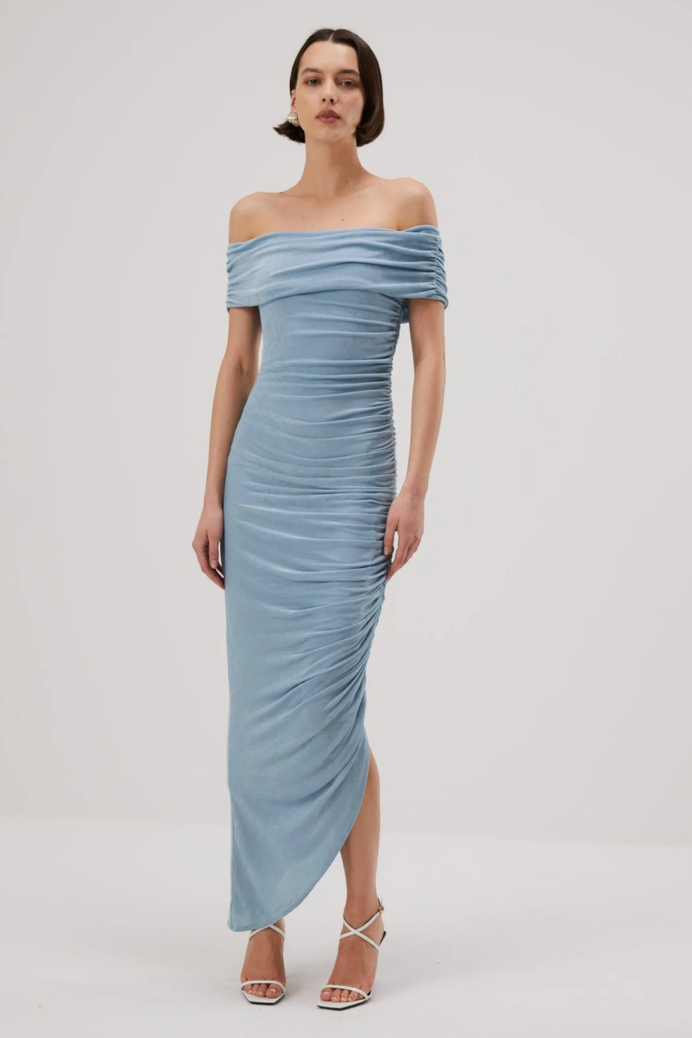 Misha Keoni Slinky Jersey Midi Dress - Sterling Blue