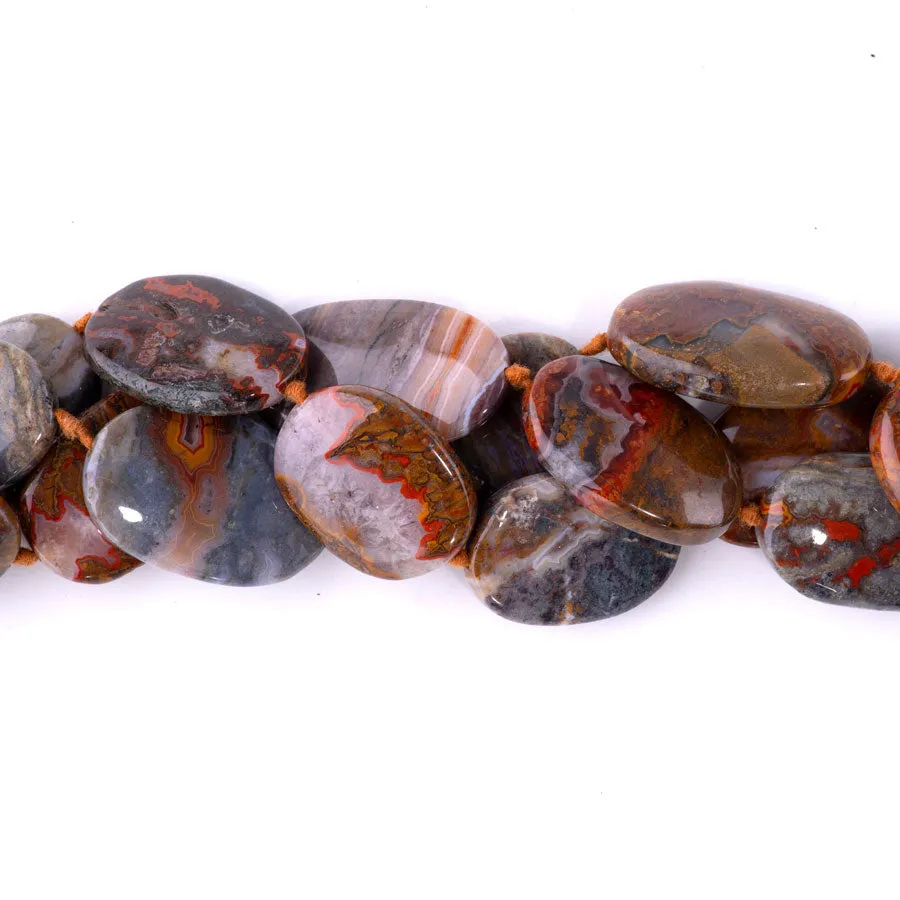 Moroccan Agate Dark 25-30mm Oval - 15-16 Inch