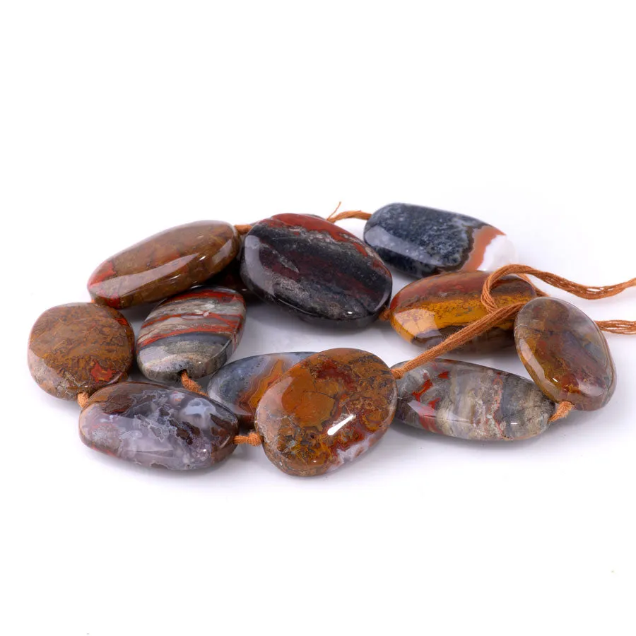 Moroccan Agate Dark 25-30mm Oval - 15-16 Inch