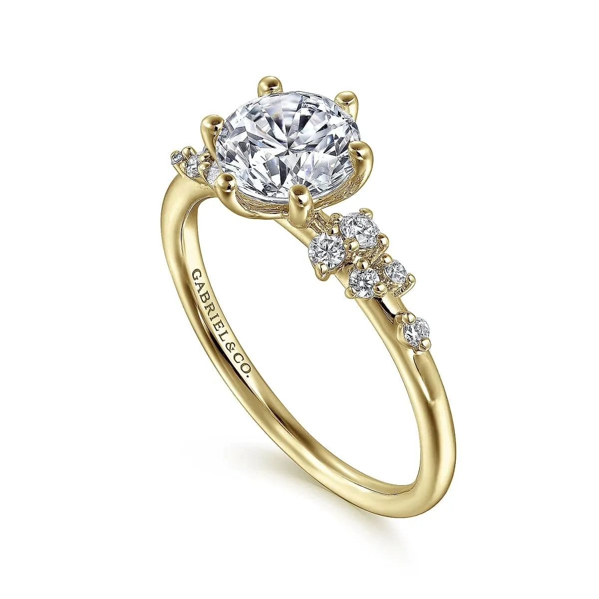 Mounting Only, 14K Yellow Gold Diamond Engagement Ring