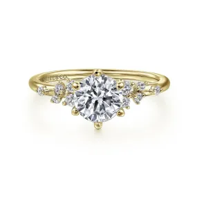 Mounting Only, 14K Yellow Gold Diamond Engagement Ring