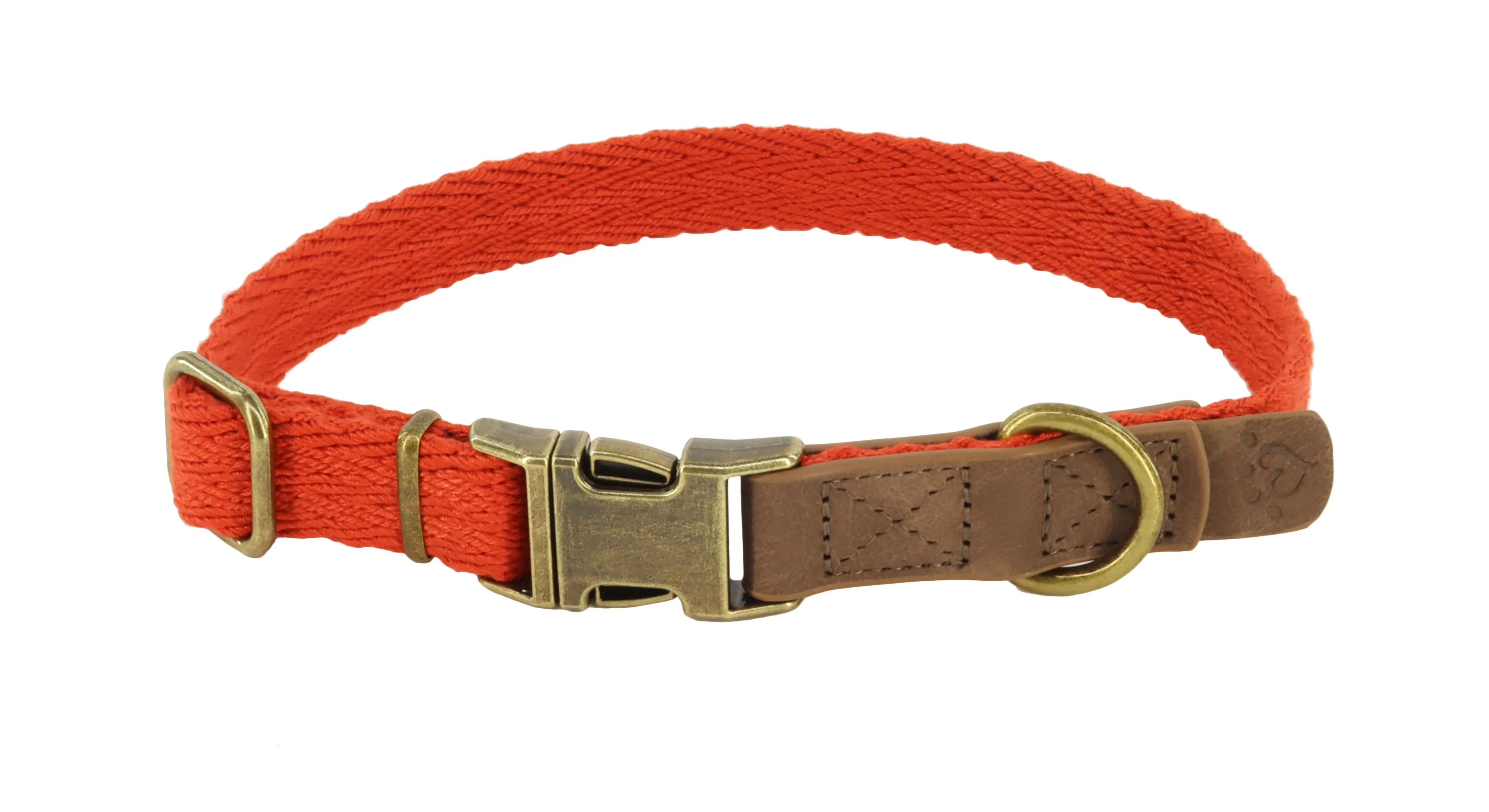 MuttNation Fueled by Miranda Lambert Woven Dog Collar Rust 3/4 X 12-18