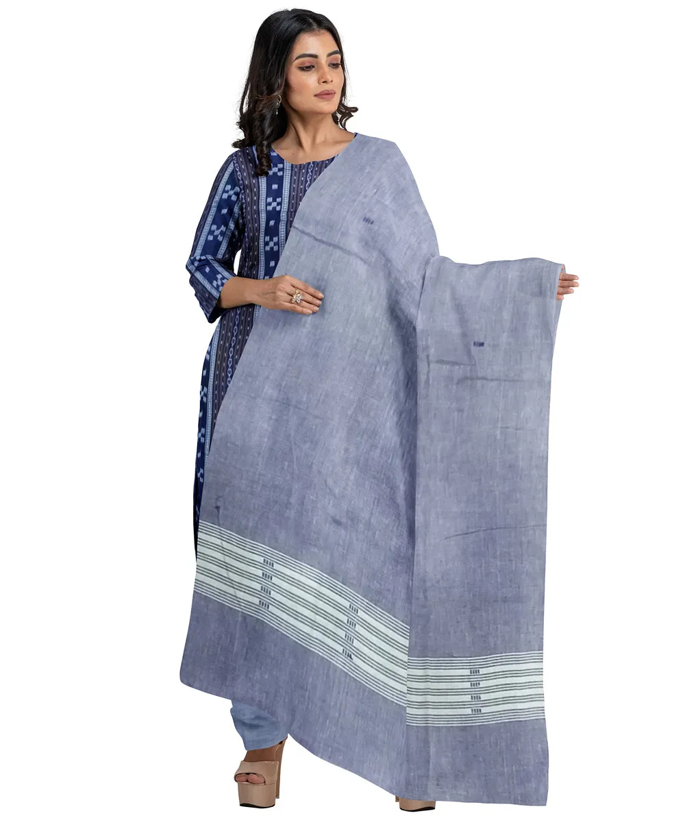 Navy blue handwoven cotton nuapatna dress material