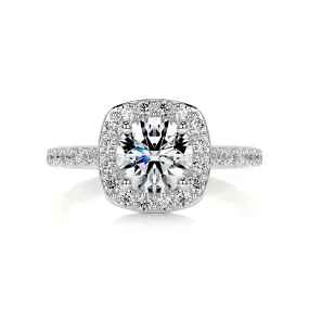 Paisley Diamond Engagement Ring -18K White Gold