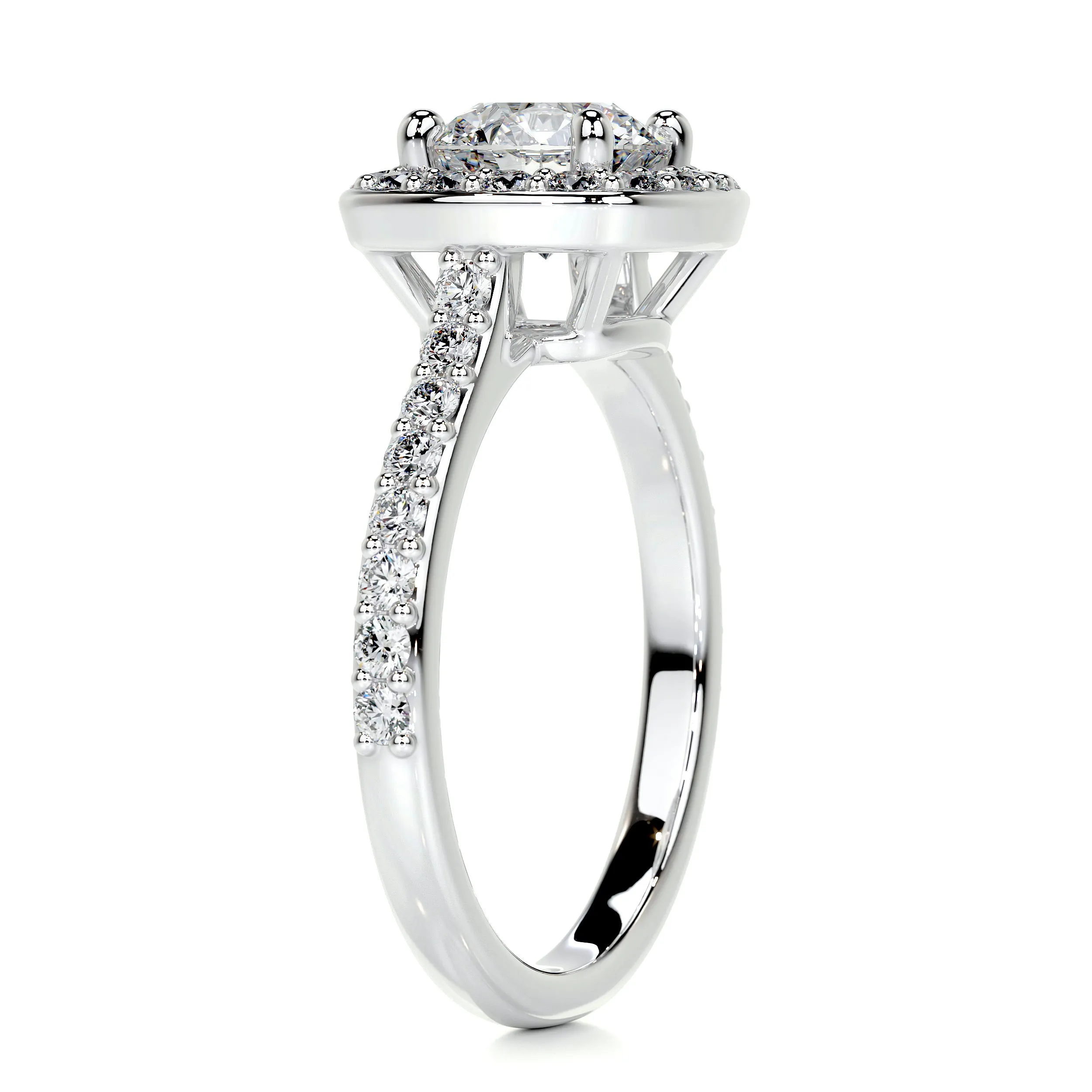 Paisley Diamond Engagement Ring -18K White Gold