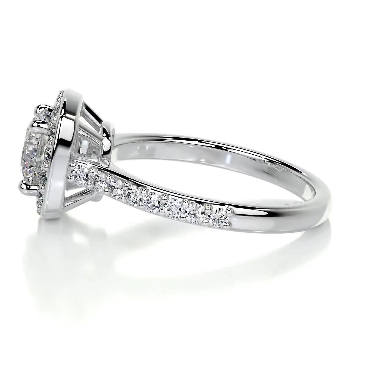 Paisley Diamond Engagement Ring -18K White Gold