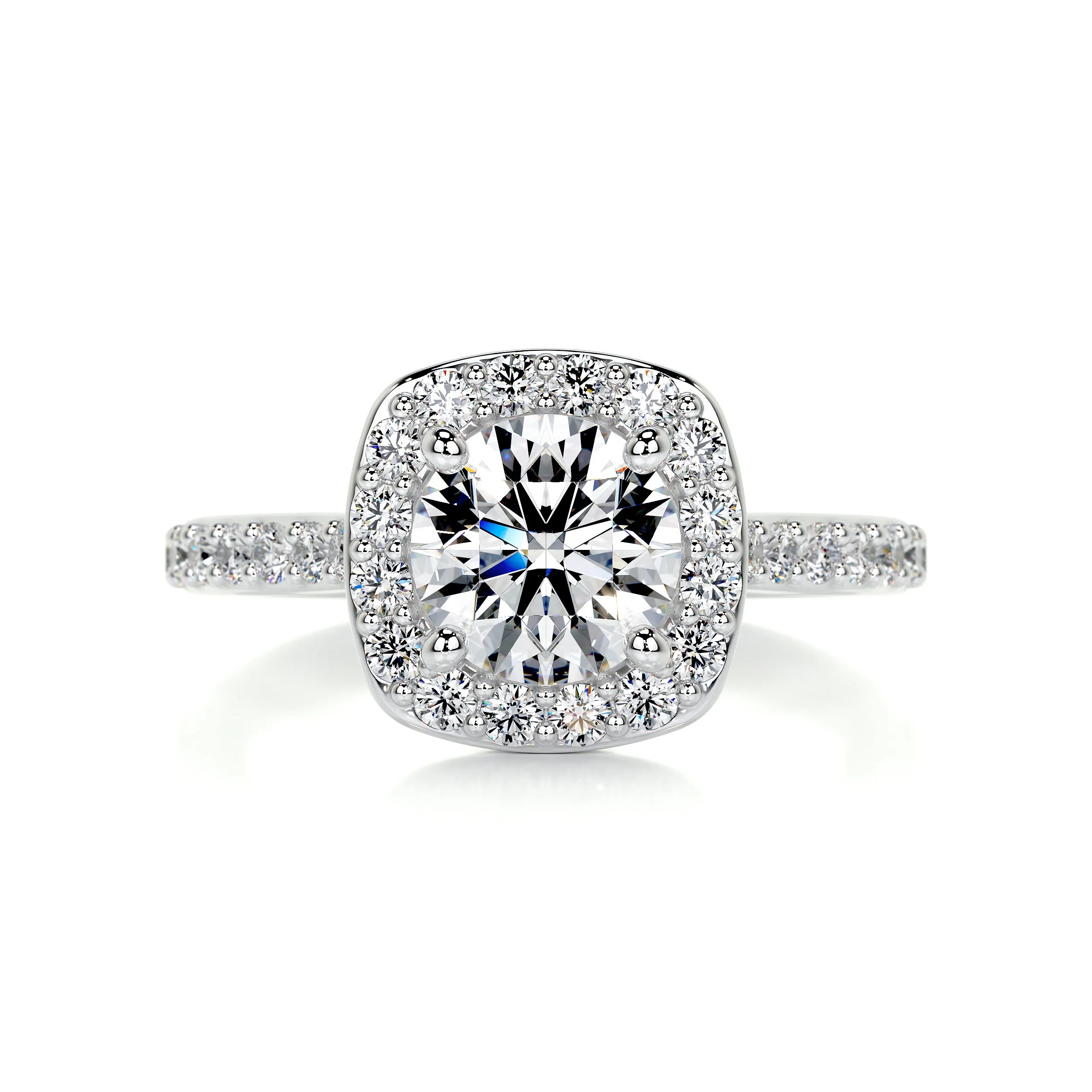 Paisley Diamond Engagement Ring -18K White Gold