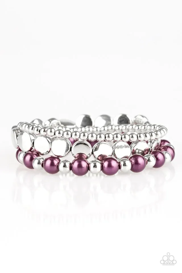 Paparazzi Accessories  - Girly Girl Glamour #B612 Peg - Purple Bracelet