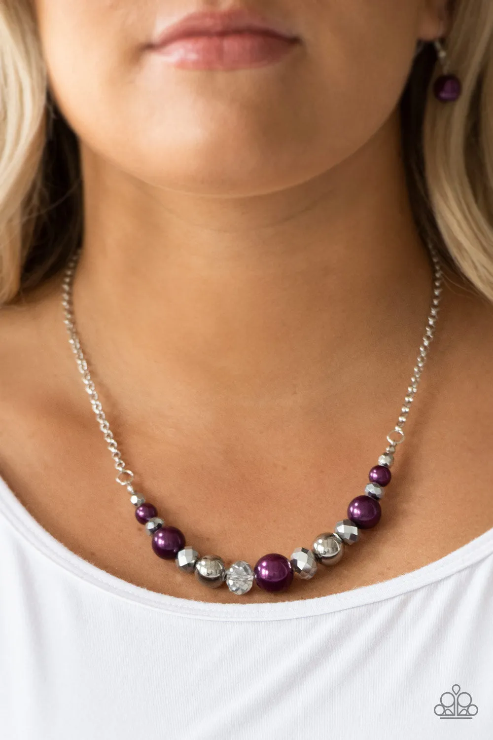 Paparazzi Accessories  - The Big Leaguer #N98 Box 1 - Purple Necklace