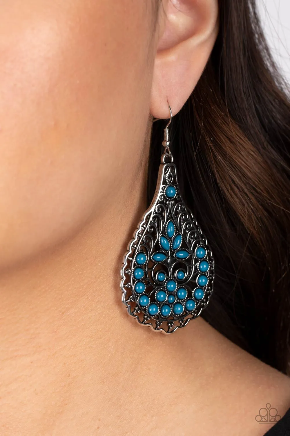 Paparazzi Botanical Beauty - Blue Earrings