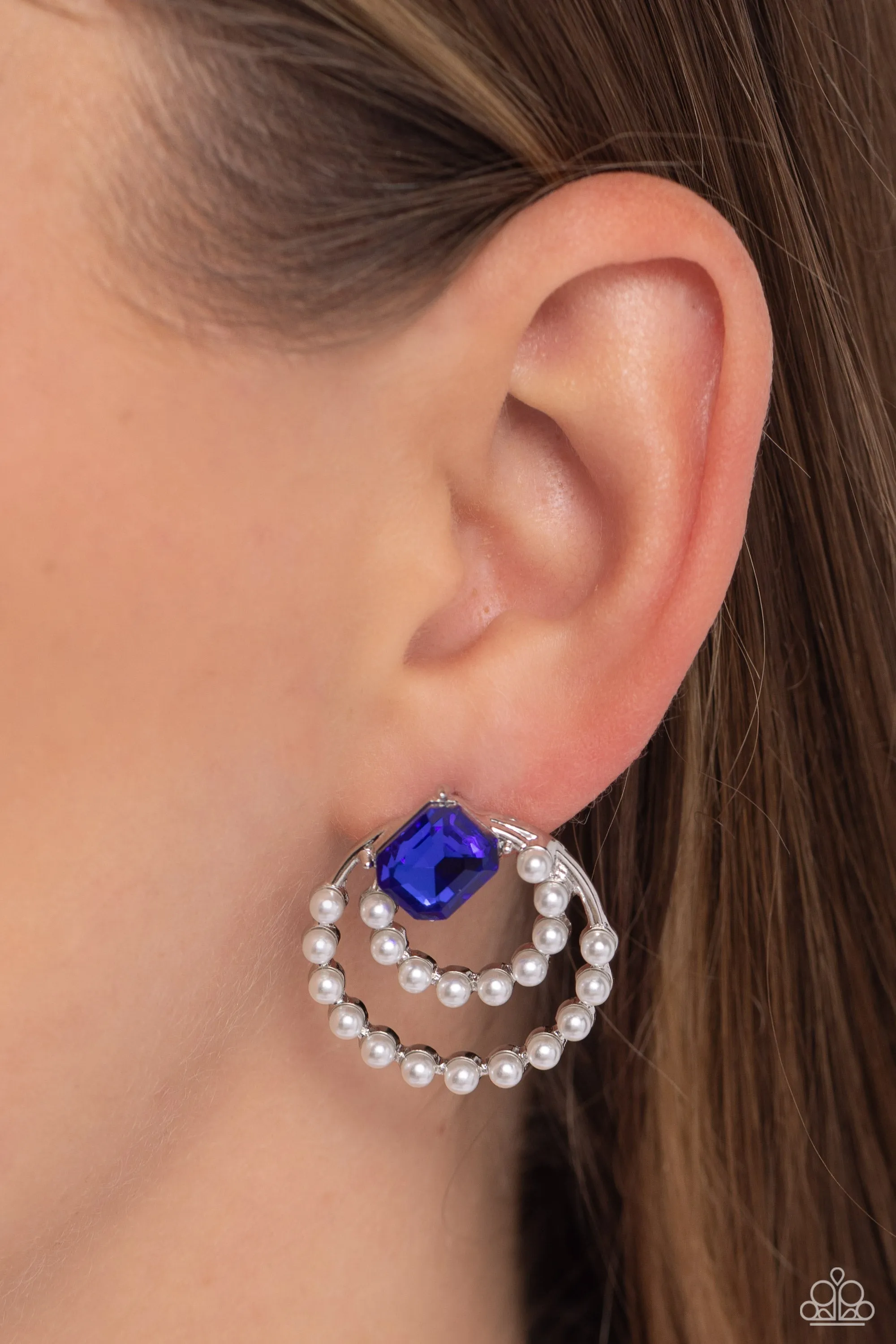 Paparazzi Double Standard Blue Post Earrings