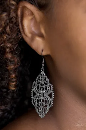 Paparazzi Ornately Ornate Black Earrings