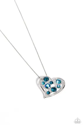 Paparazzi  Romantic Recognition Blue Necklace & Earring Set