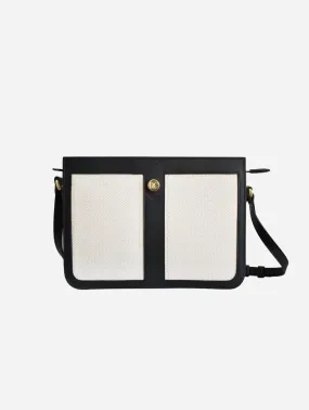 Petit Dune Organic Cotton Canvas Crossbody Bag | Black & White