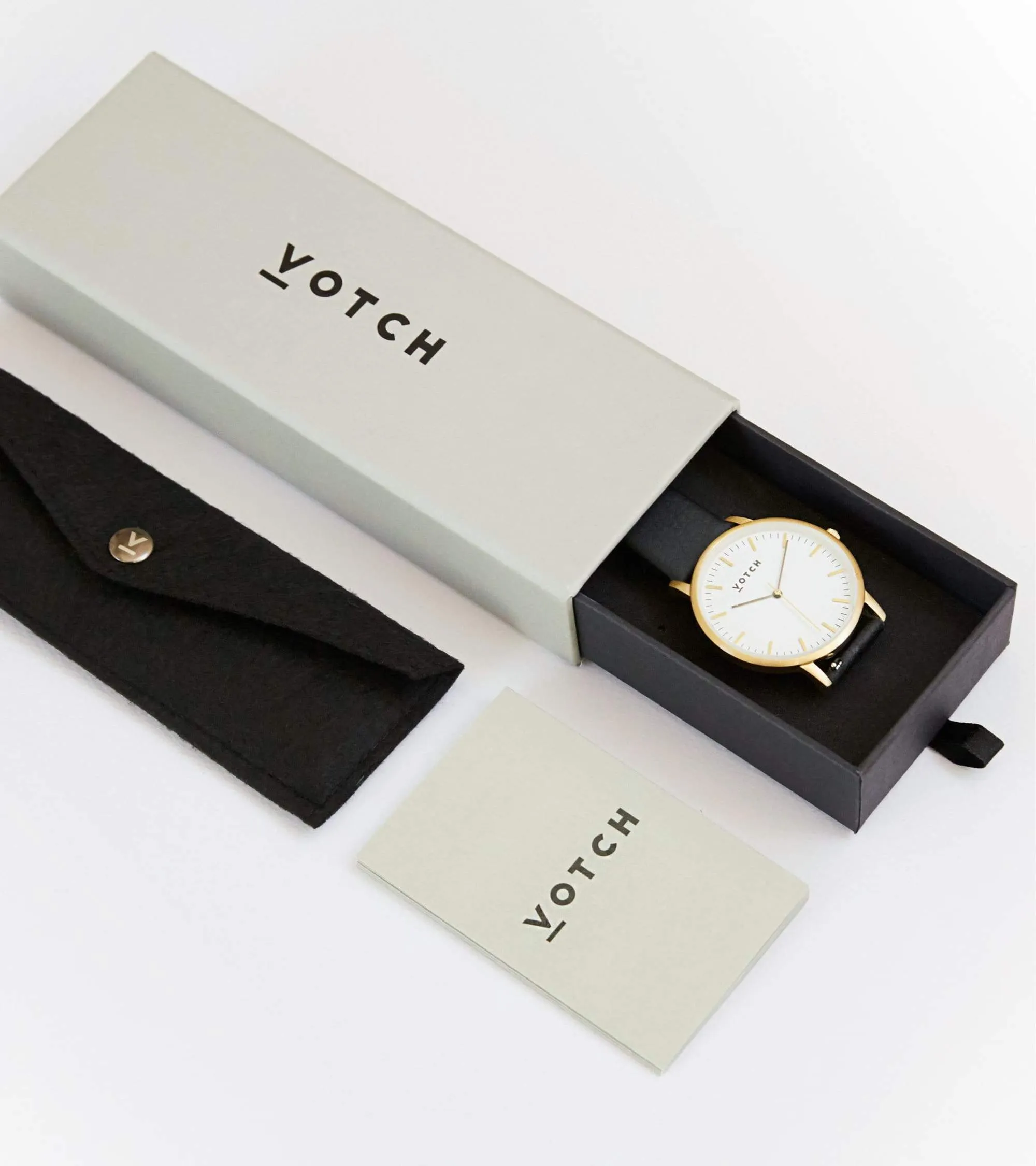 Petite Watch with Gold & White Dial | Juniper Vegan Leather Strap