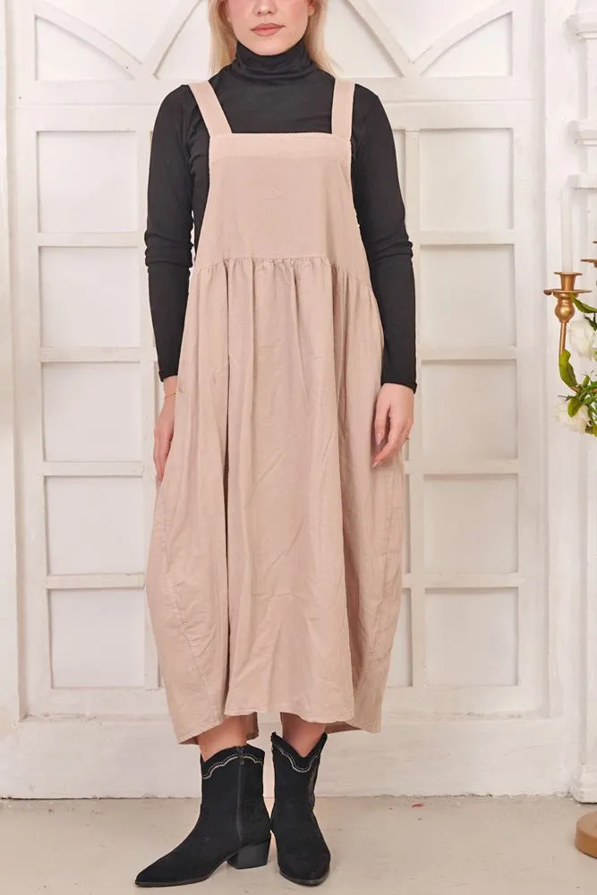 Plain Cotton Dungaree Dress