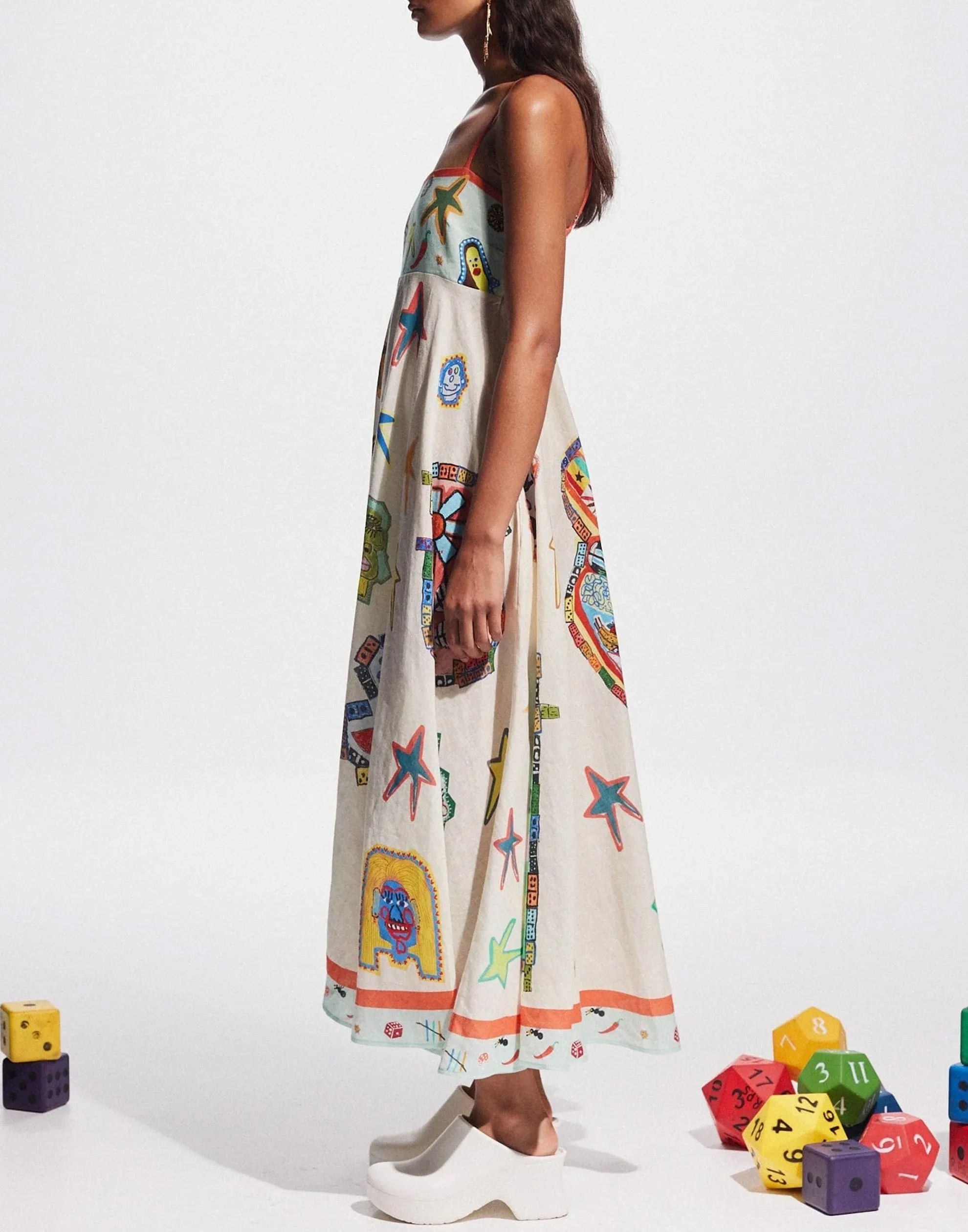 Printed Linen Players Sundress