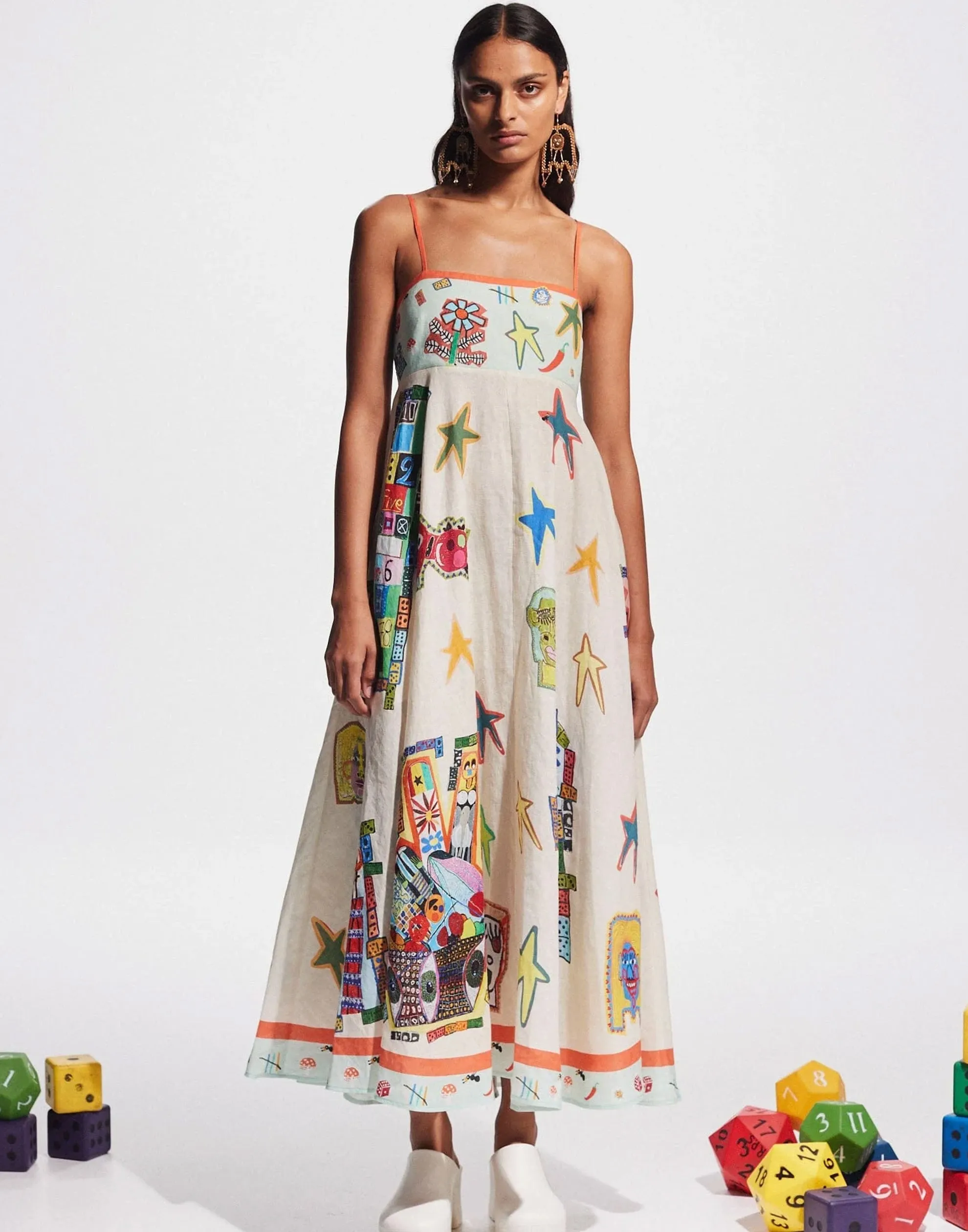 Printed Linen Players Sundress