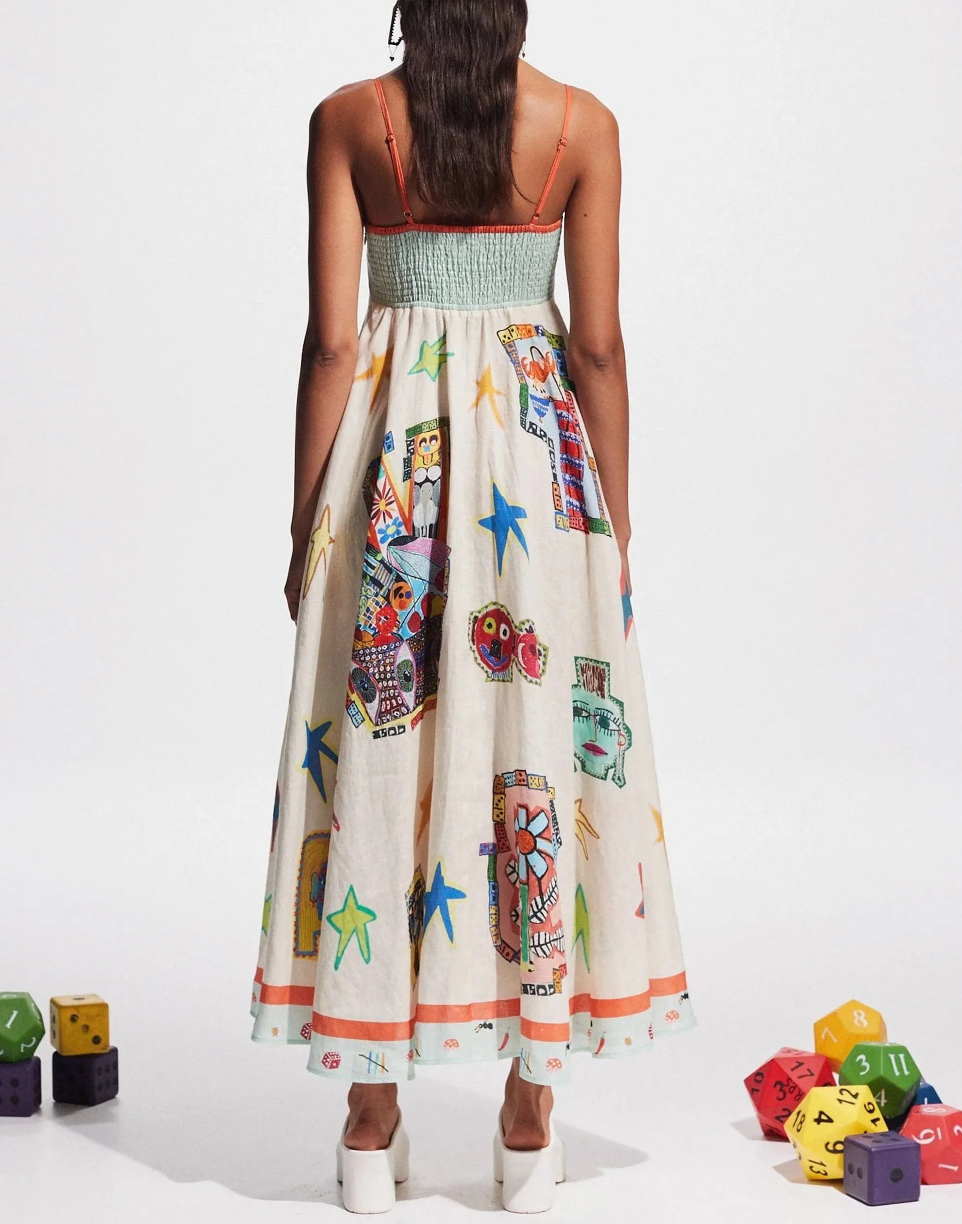 Printed Linen Players Sundress