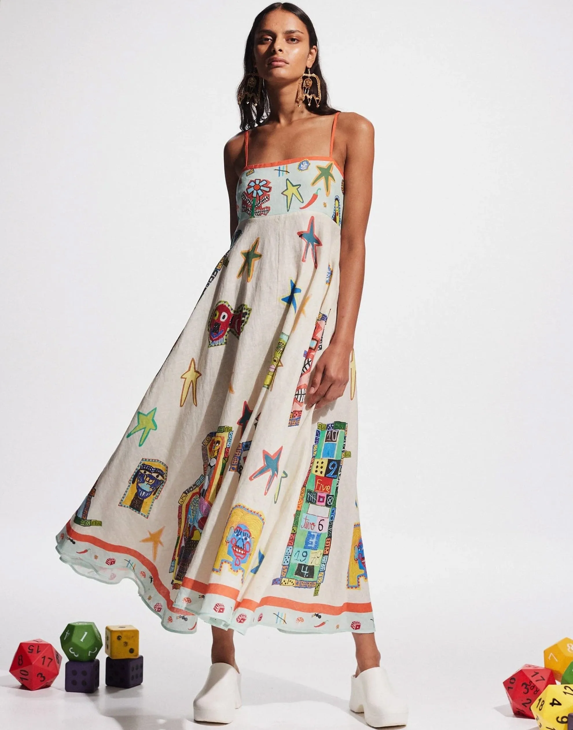 Printed Linen Players Sundress