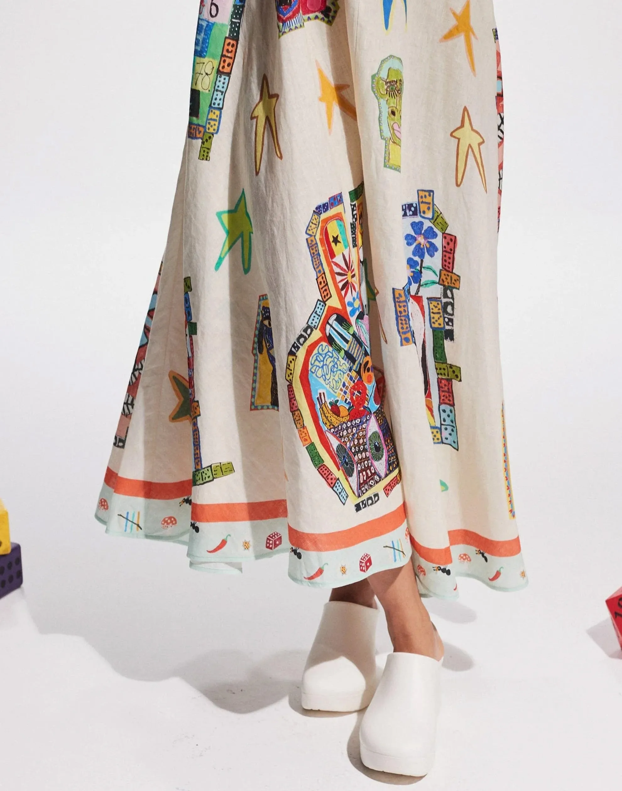 Printed Linen Players Sundress