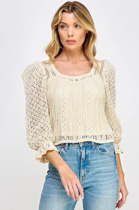 Puff Sleeve Knit Sweater