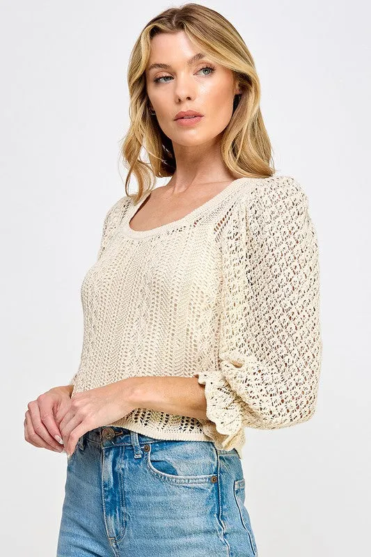 Puff Sleeve Knit Sweater