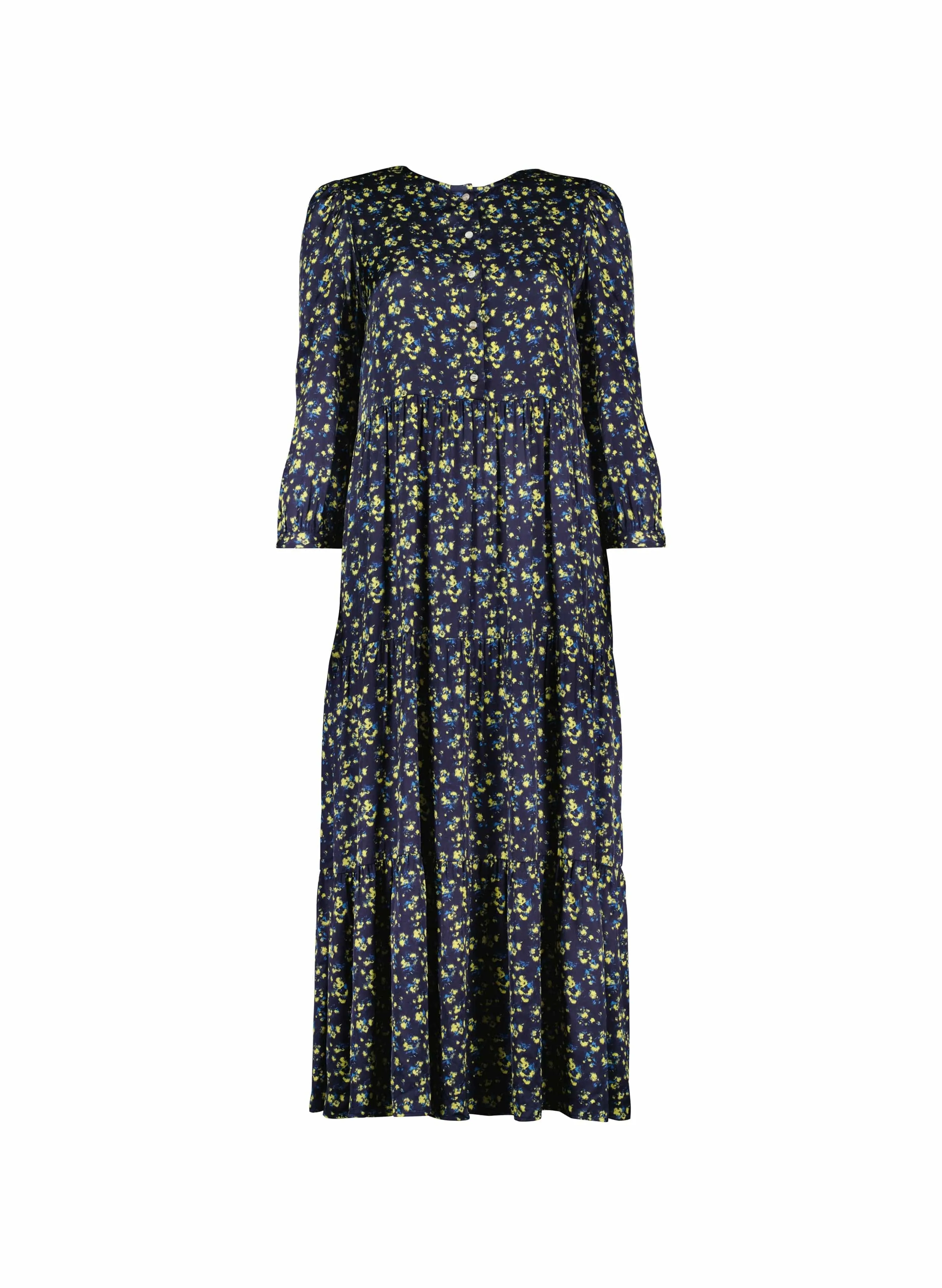 Purnita LENZING ECOVERO RecycledDress | Blue Blurred Ditsy