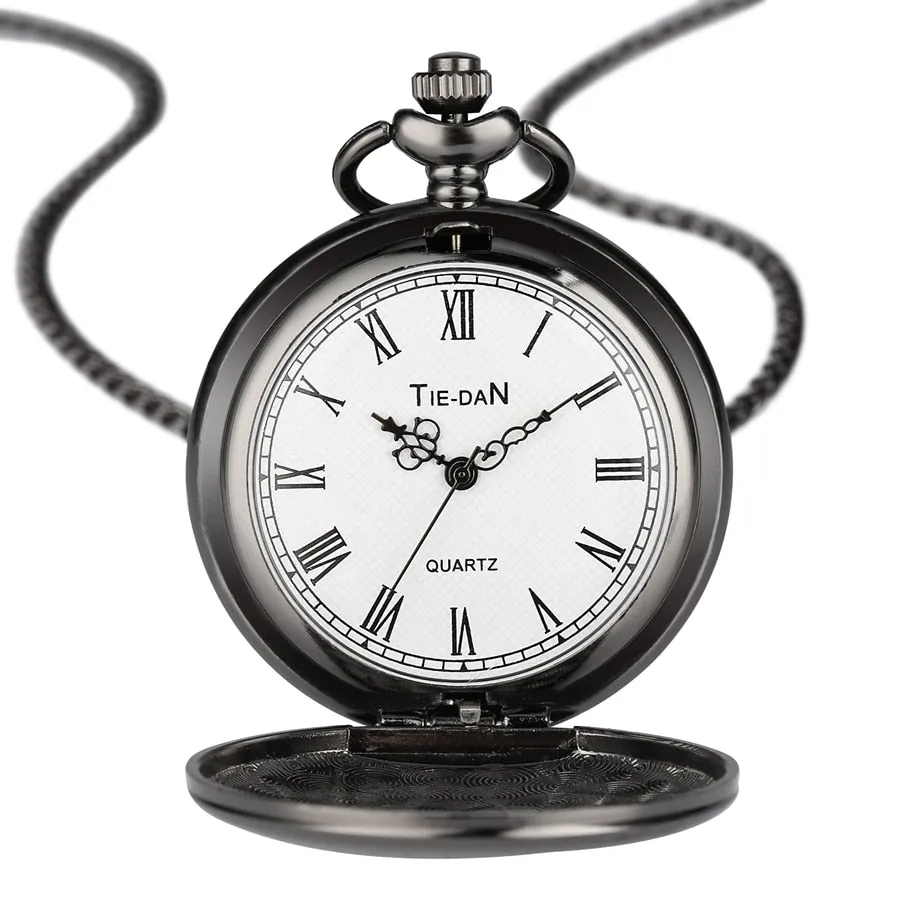 "To My Son Love Mom" Quartz Necklace Chain Pendant Pocket Watch