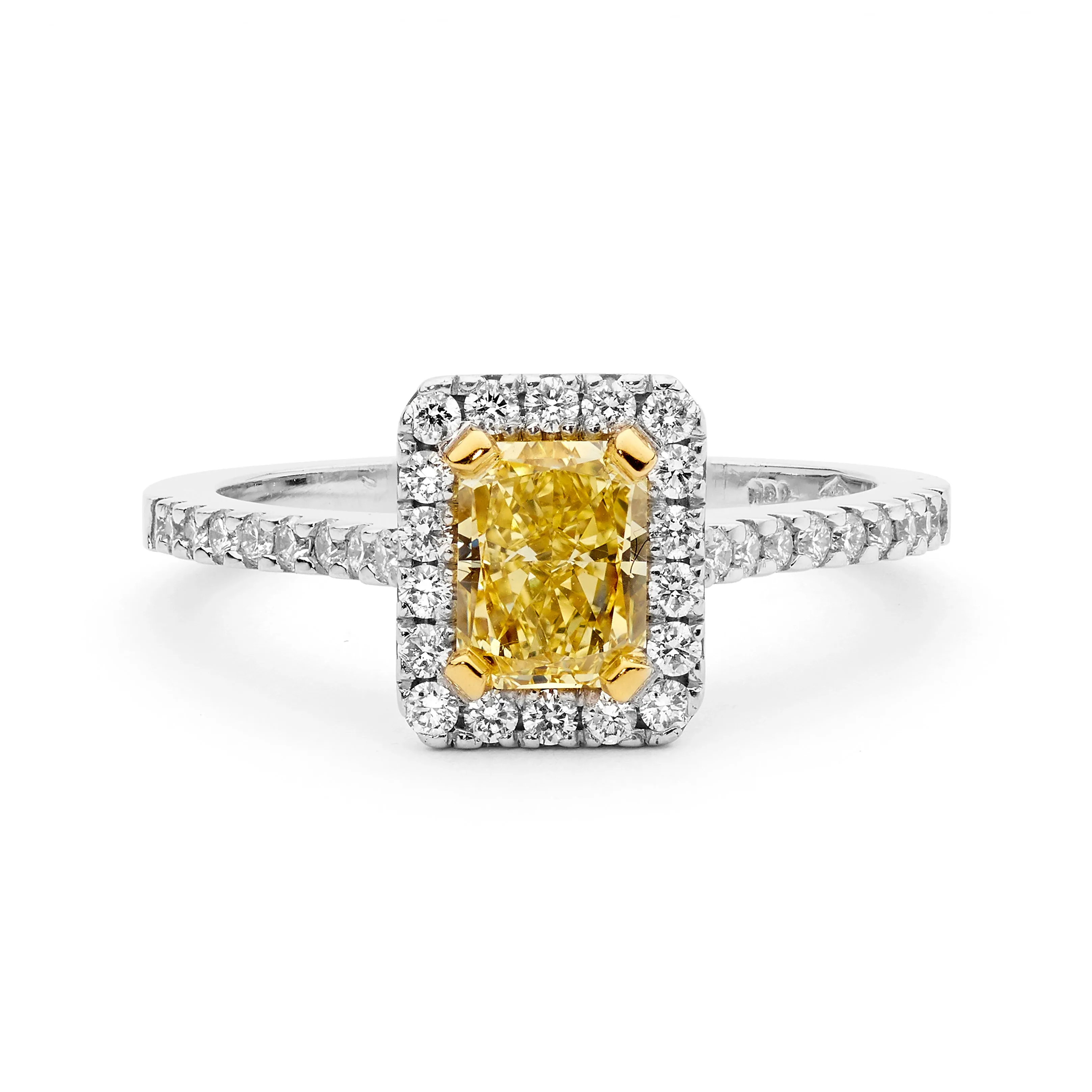 Radiant Cut Yellow Diamond Ring