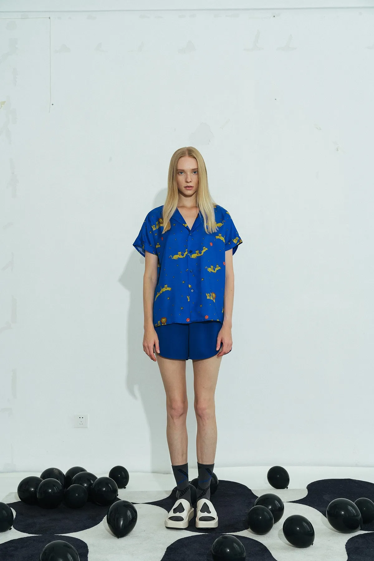 Shantall Lacayo x Lost Pattern Silk Shirt - Electric Blue