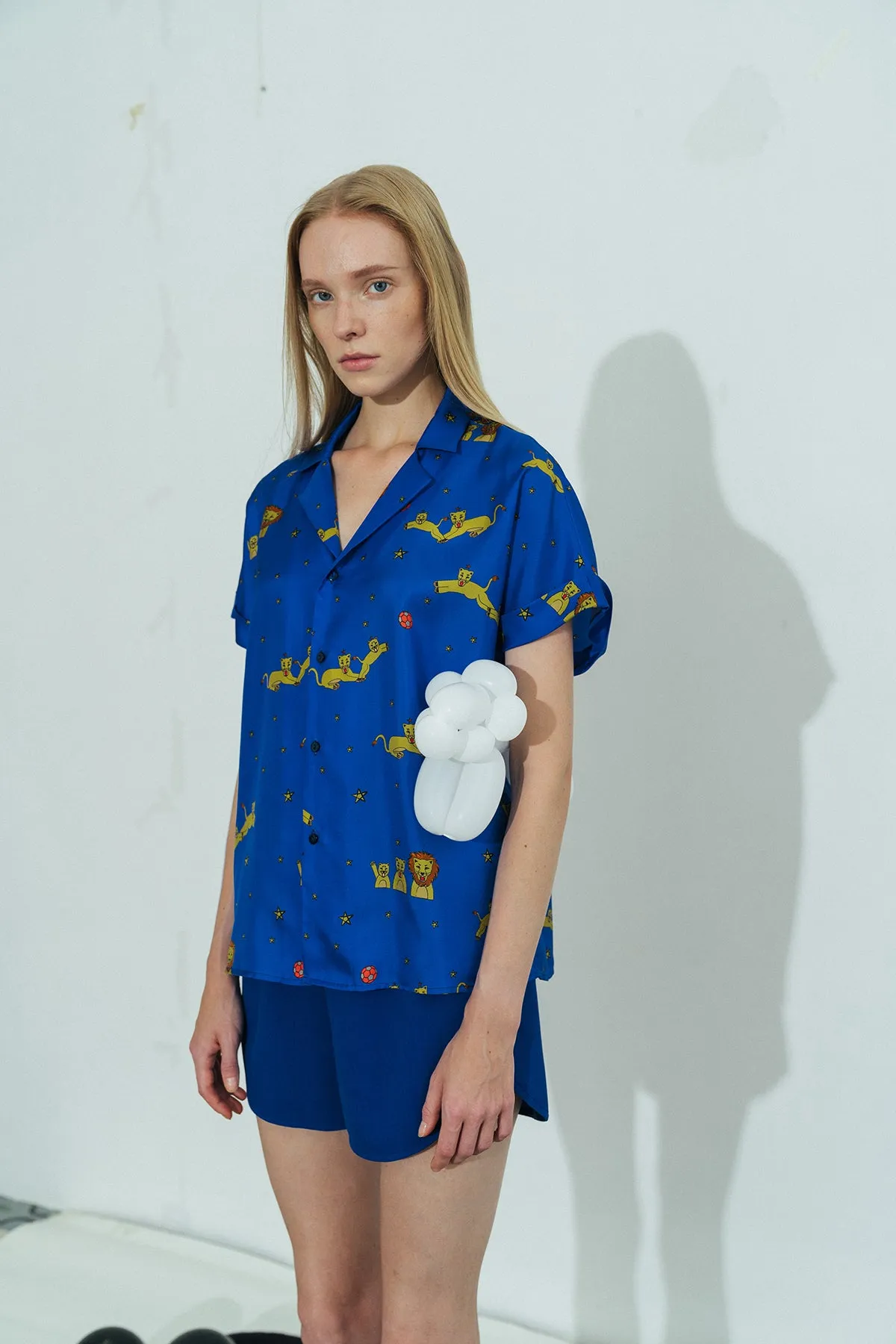 Shantall Lacayo x Lost Pattern Silk Shirt - Electric Blue