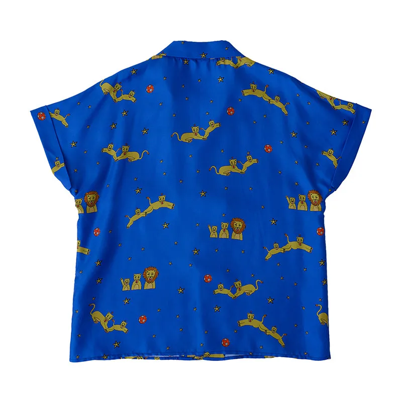 Shantall Lacayo x Lost Pattern Silk Shirt - Electric Blue