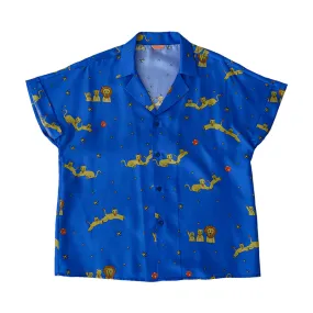 Shantall Lacayo x Lost Pattern Silk Shirt - Electric Blue