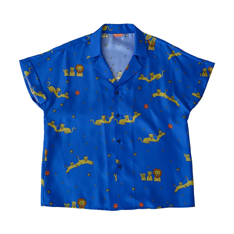 Shantall Lacayo x Lost Pattern Silk Shirt - Electric Blue