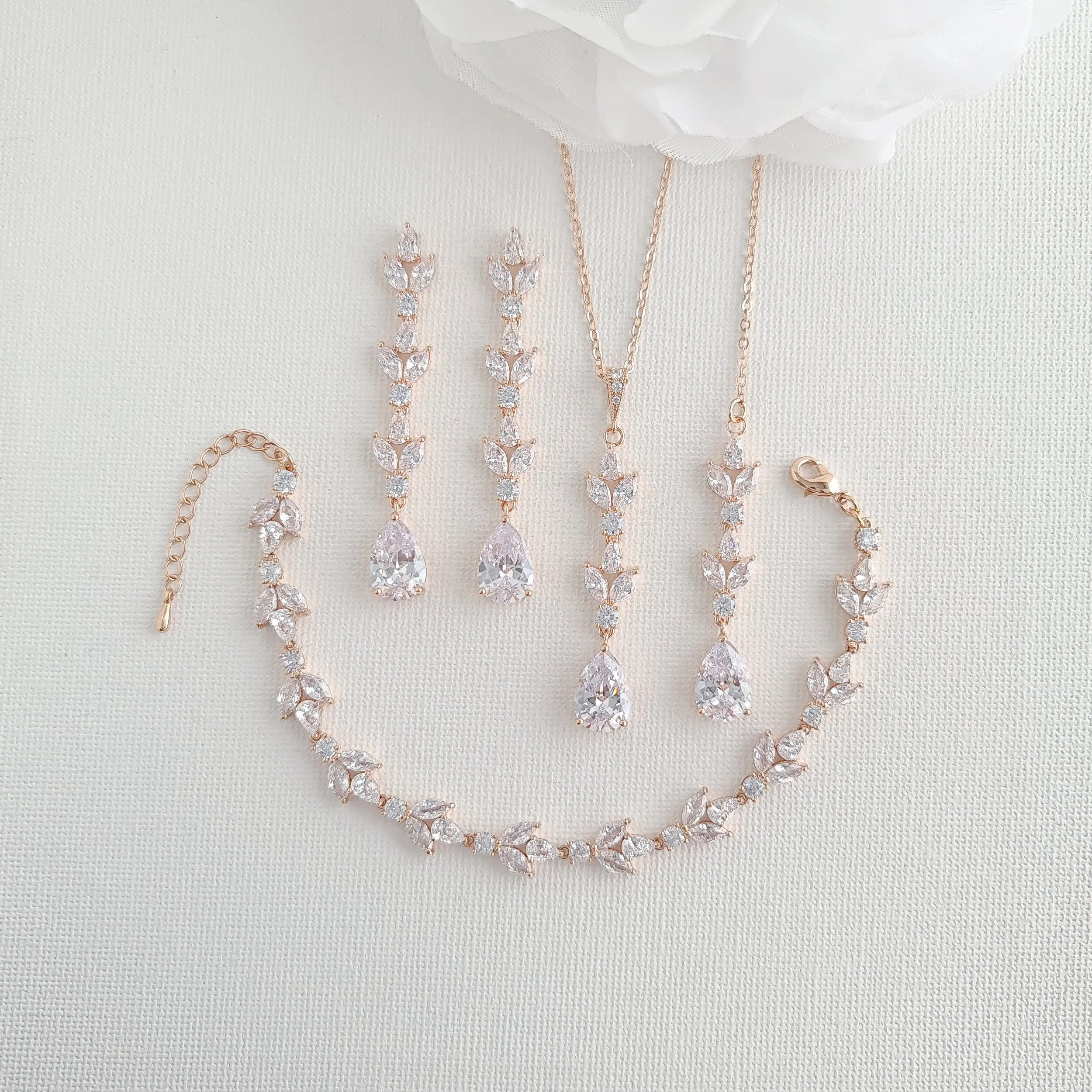 Simple Wedding Jewelry Set for The Bride-Anya