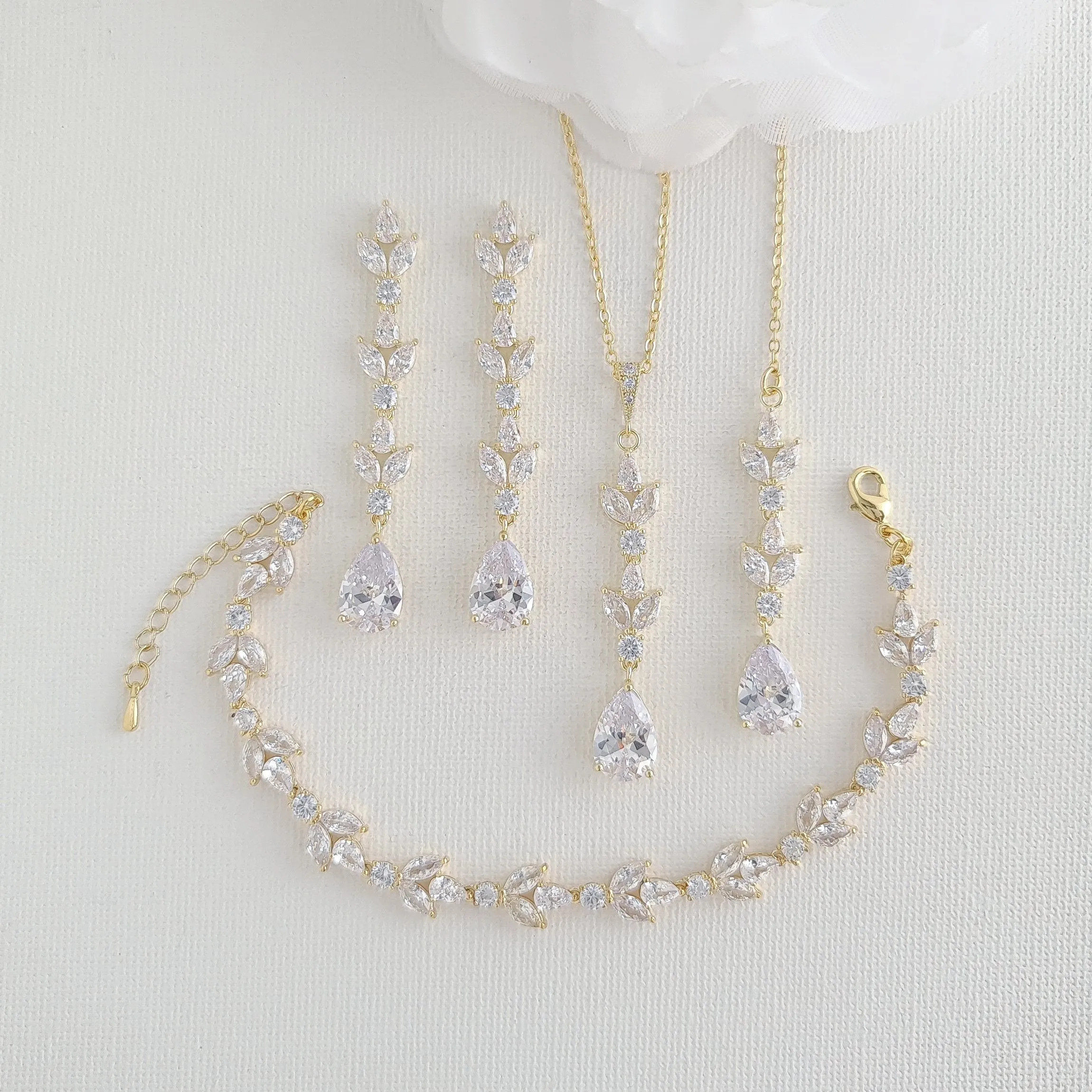 Simple Wedding Jewelry Set for The Bride-Anya