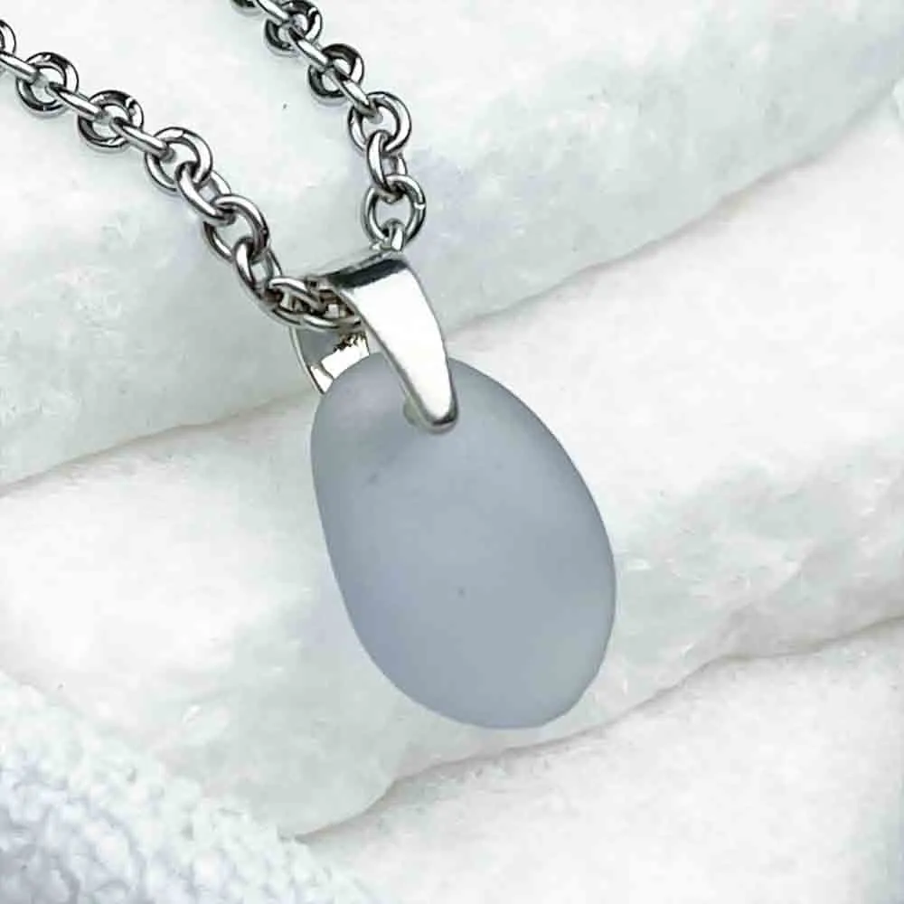 Soft Sun Purple Sea Glass Sterling Silver Pendant | 5250