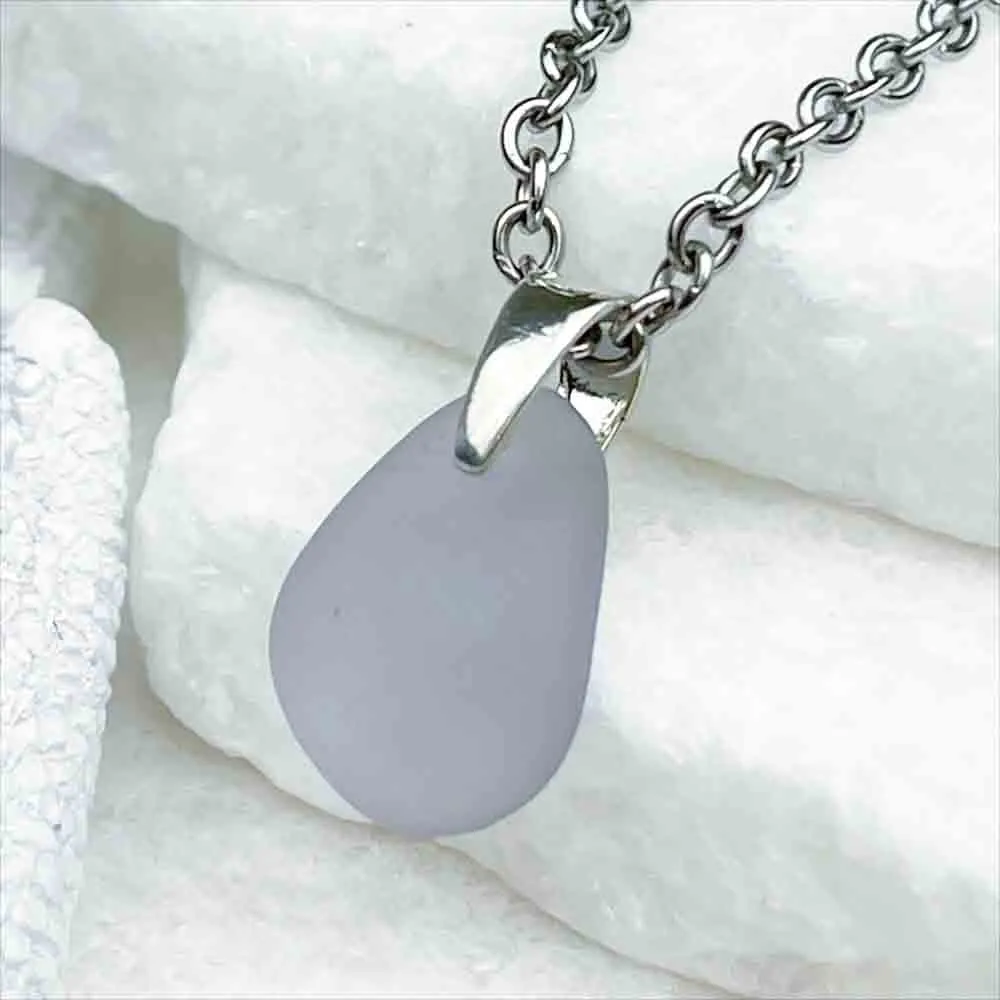 Soft Sun Purple Sea Glass Sterling Silver Pendant | 5250