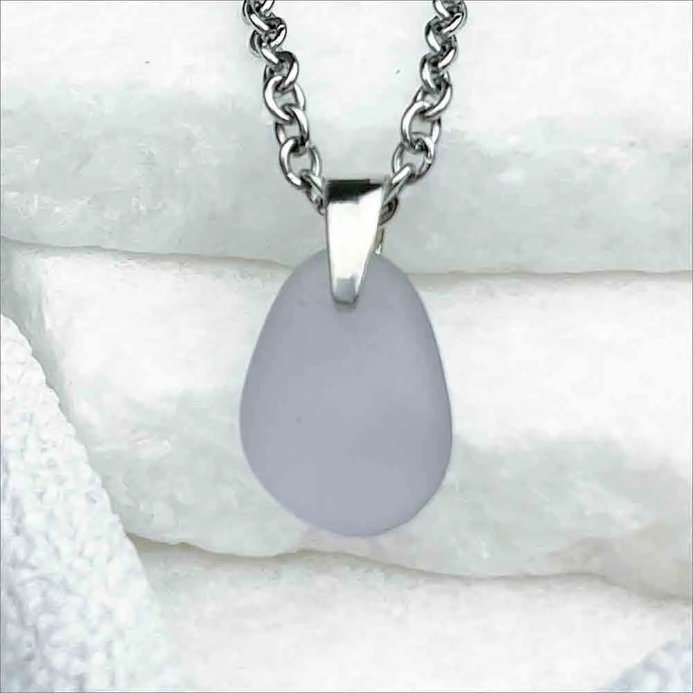 Soft Sun Purple Sea Glass Sterling Silver Pendant | 5250