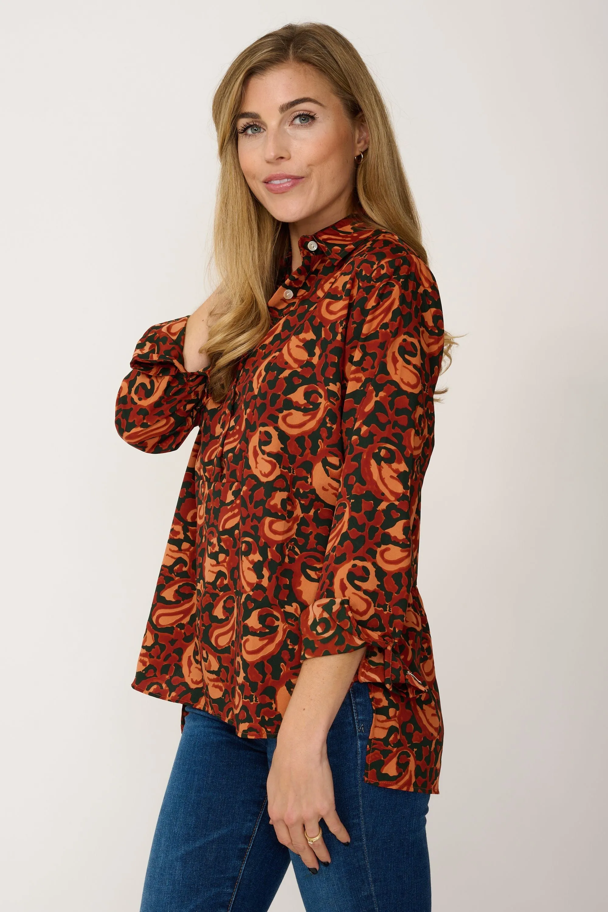 Soho Shirt in Autumn Leaves Swirl