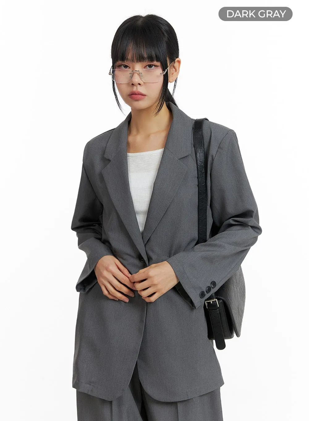 Solid Oversized Waist String Blazer Jacket IM414