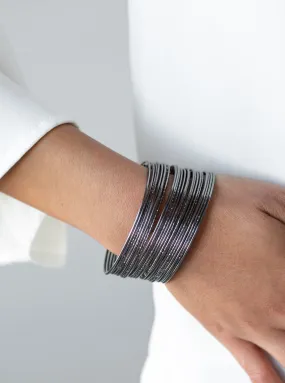 Stacked To The Max Black Cuff Bracelet