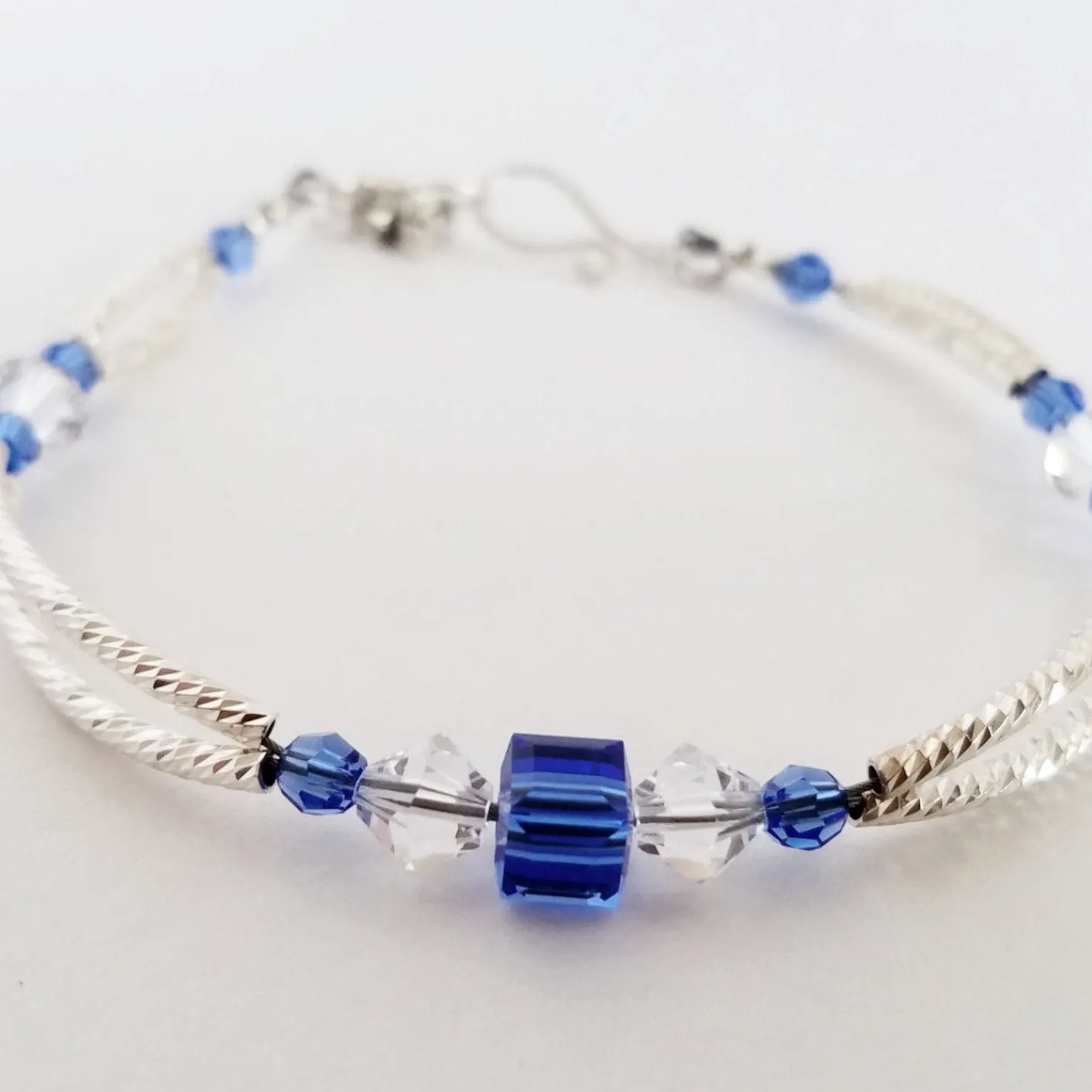 Sterling Silver and Swarovski Birthstone Bracelet