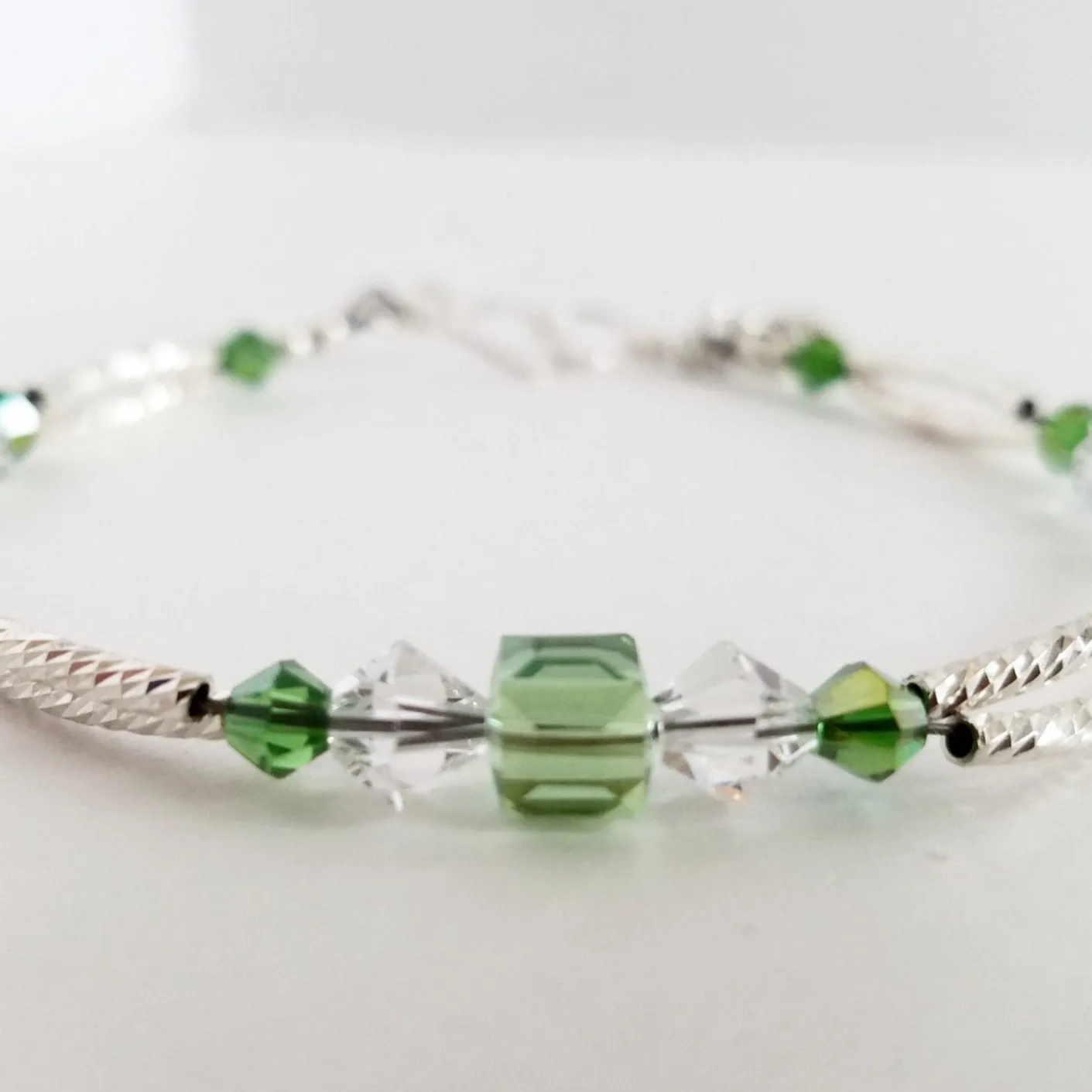 Sterling Silver and Swarovski Birthstone Bracelet