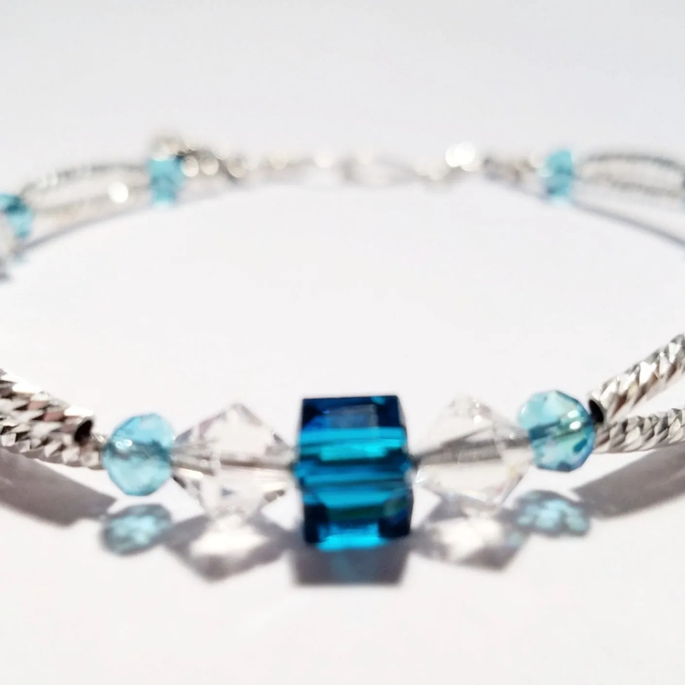 Sterling Silver and Swarovski Birthstone Bracelet