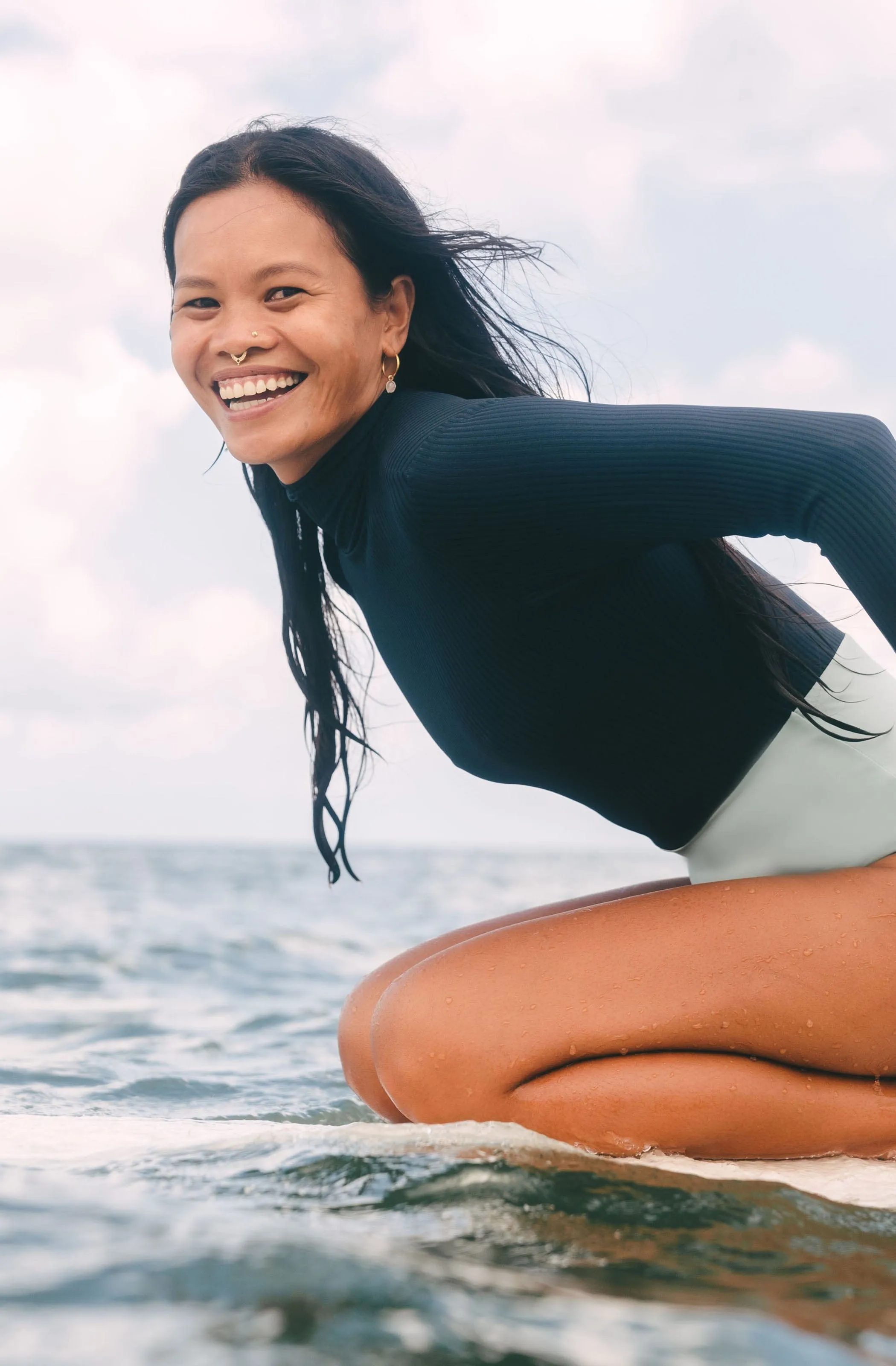 Sumatra ECONYL Eco Rib Surf Suit | Indigo & Lichen