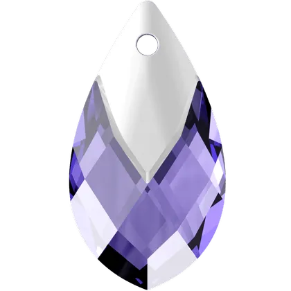 Swarovski (6565) 22mm Metallic Cap Pear-Shaped Pendant - Tanzanite hi