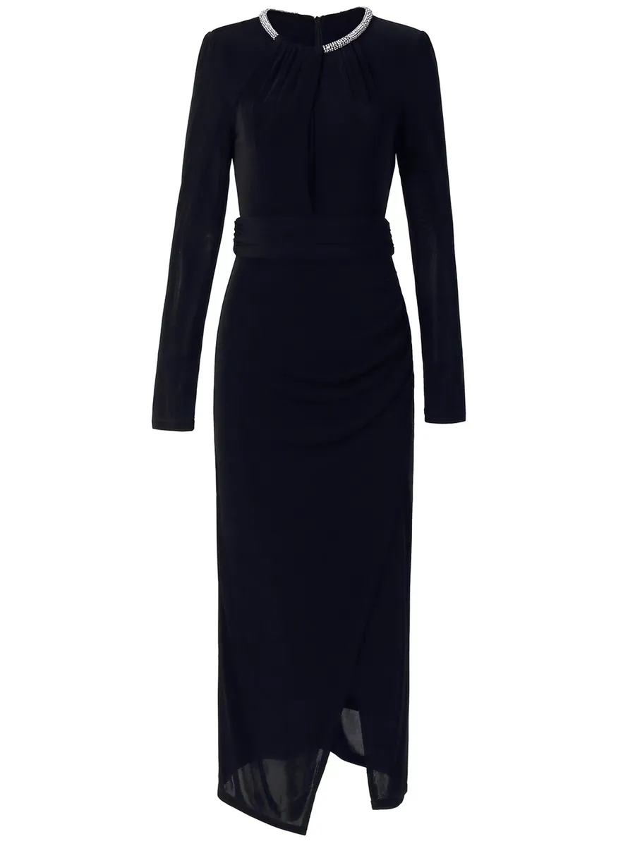 The Florence Long Sleeve Black Dress