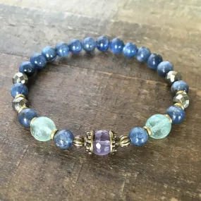 Tranquility and Protection, Kyanite and Fluorite Bracelet